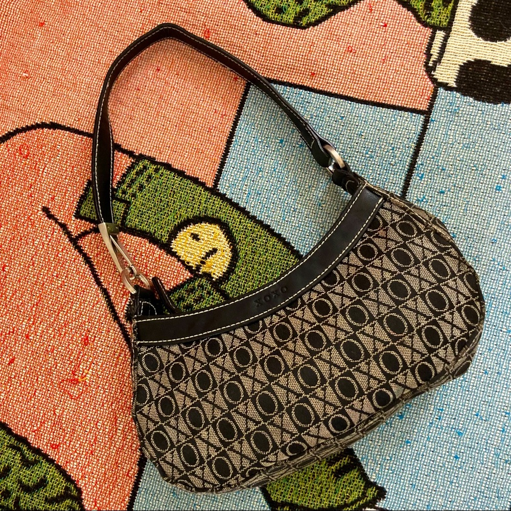VINTAGE Y2K XOXO BLACK MONOGRAM MINI SHOULDER BAG